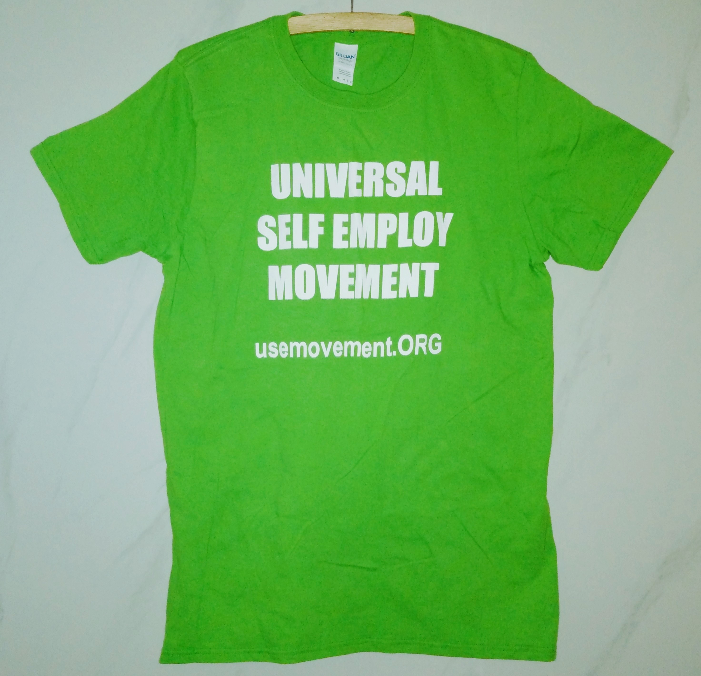 Shirt front: UNIVERSAL SELF EMPLOY MOVEMENT